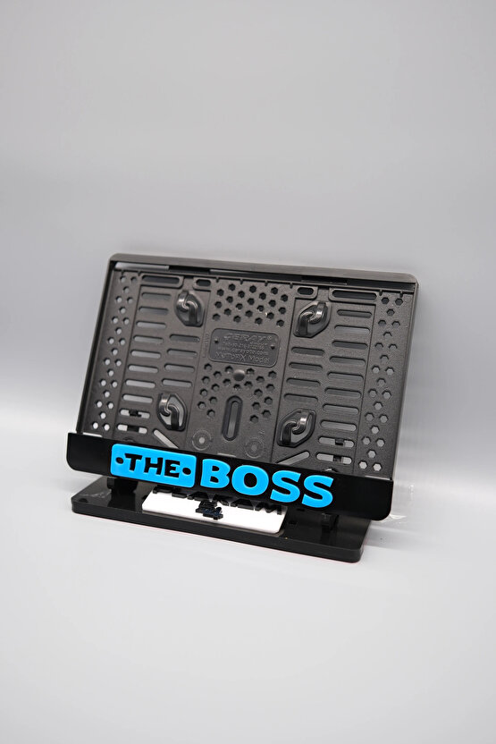 THE BOSS 3D KABARTMALI MAVİ PLEKSİ MOTOR PLAKALIĞI