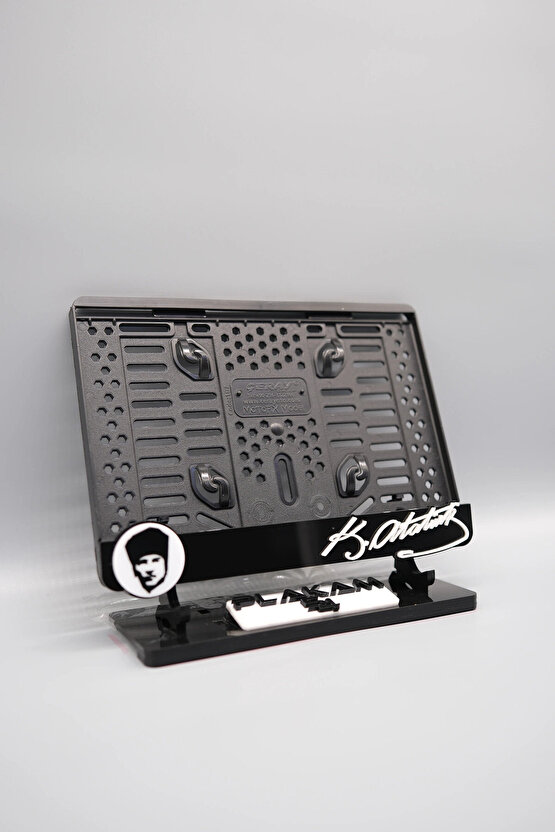 K.ATATÜRK POTRE VE İMZA BENZER 3D KABARTMALI PLEKSİ MOTOR PLAKALIĞI