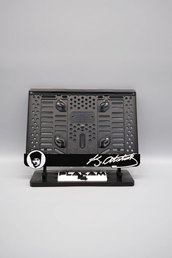 K.ATATÜRK POTRE VE İMZA BENZER 3D KABARTMALI PLEKSİ MOTOR PLAKALIĞI