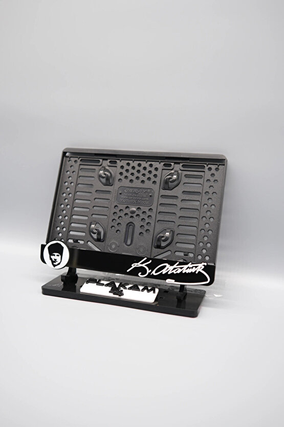 K.ATATÜRK POTRE VE İMZA BENZER 3D KABARTMALI PLEKSİ MOTOR PLAKALIĞI