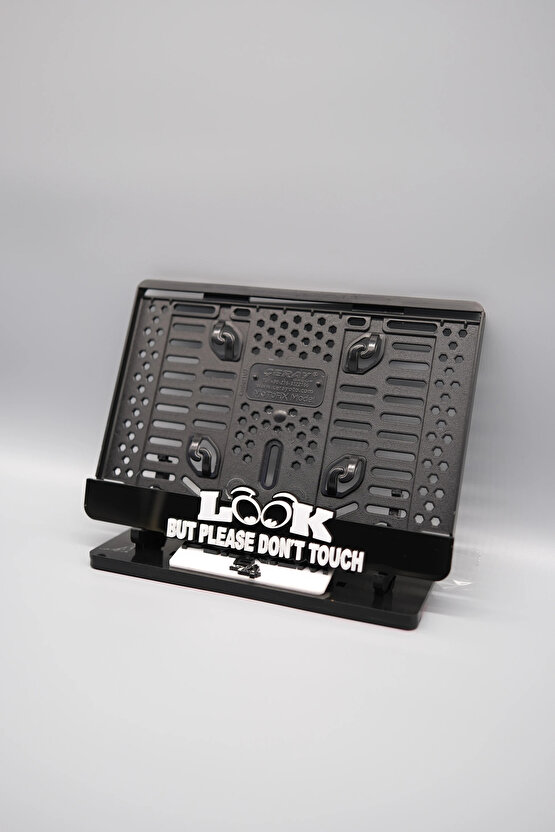 LOOK PLEASE DONT TOUCH 3D KABARTMALI BEYAZ PLEKSİ MOTOR PLAKALIĞI