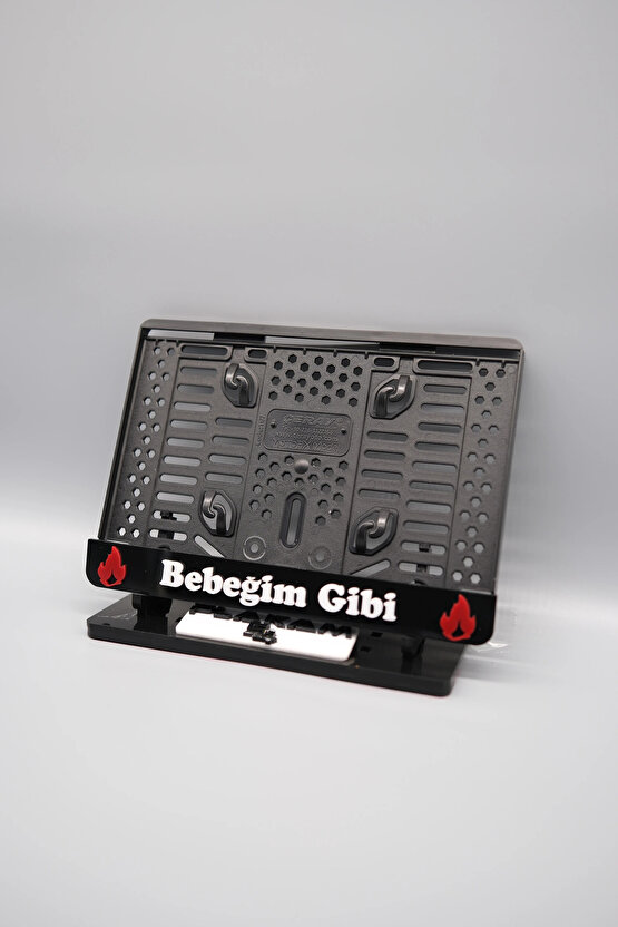 BEBEĞİM GİBİ 3D KABARTMALI SİYAH PLEKSİ MOTOR PLAKALIĞI
