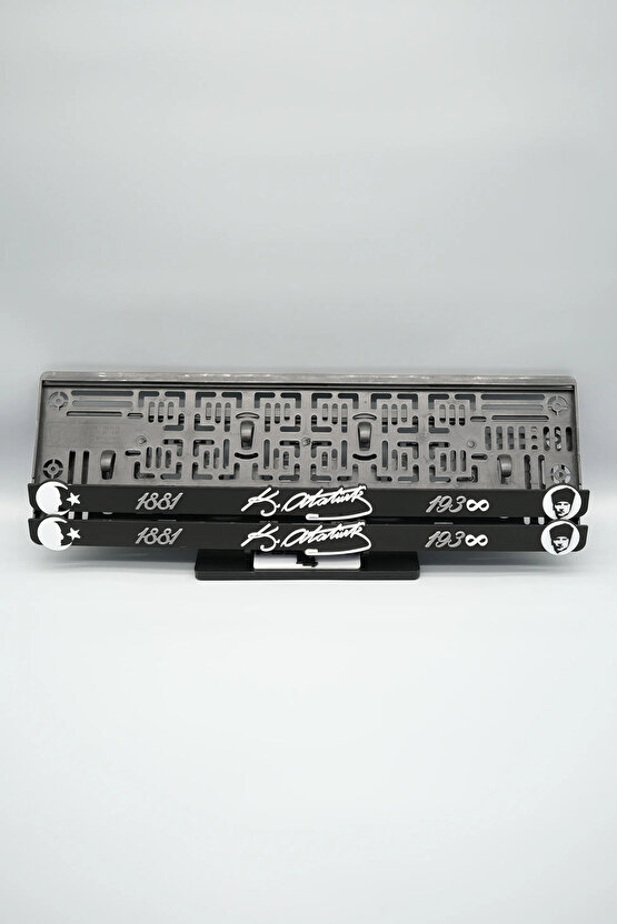 K.ATATÜRK POTRE, TARİH VE İMZA BENZER3D KABARTMALI PLEKSİ ARABA PLAKALIĞI