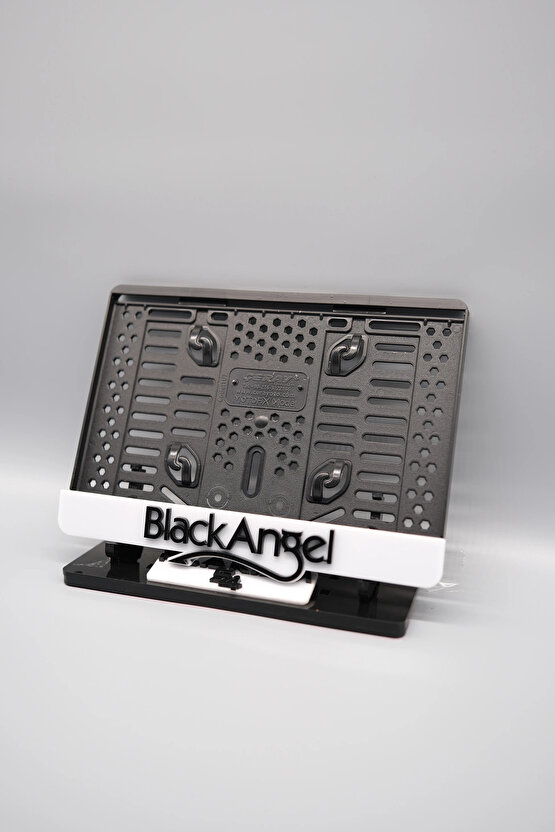 BLACK ANGEL 3D KABARTMALI BEYAZ PLEKSİ MOTOR PLAKALIĞI