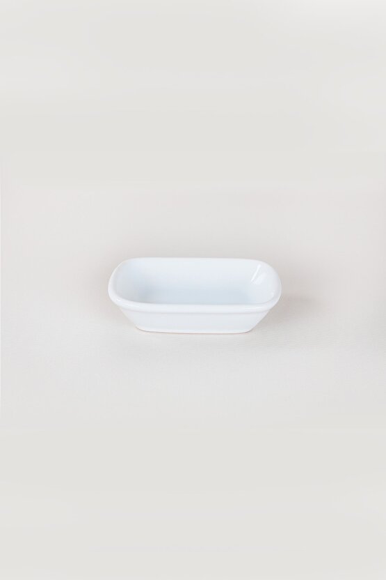 Beyaz Dikdörtgen Çerezlik  Kayık 13 Cm 6 Adet