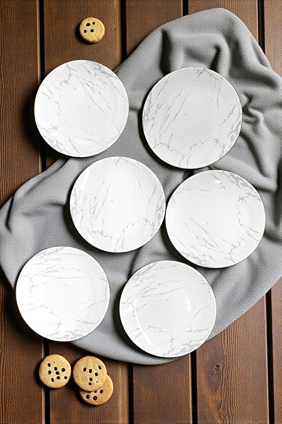 Mermer Pasta Tabağı 21 cm 6 Adet