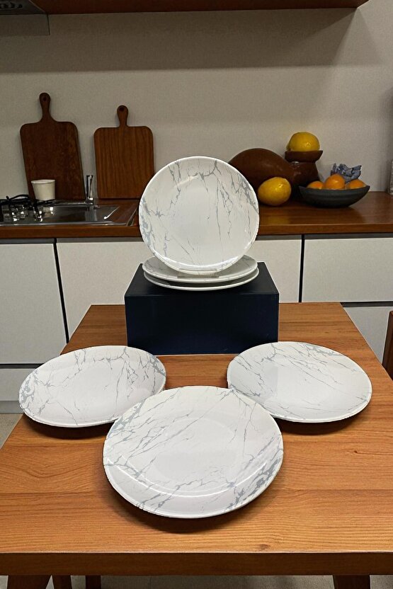 Mermer Pasta Tabağı 21 cm 6 Adet
