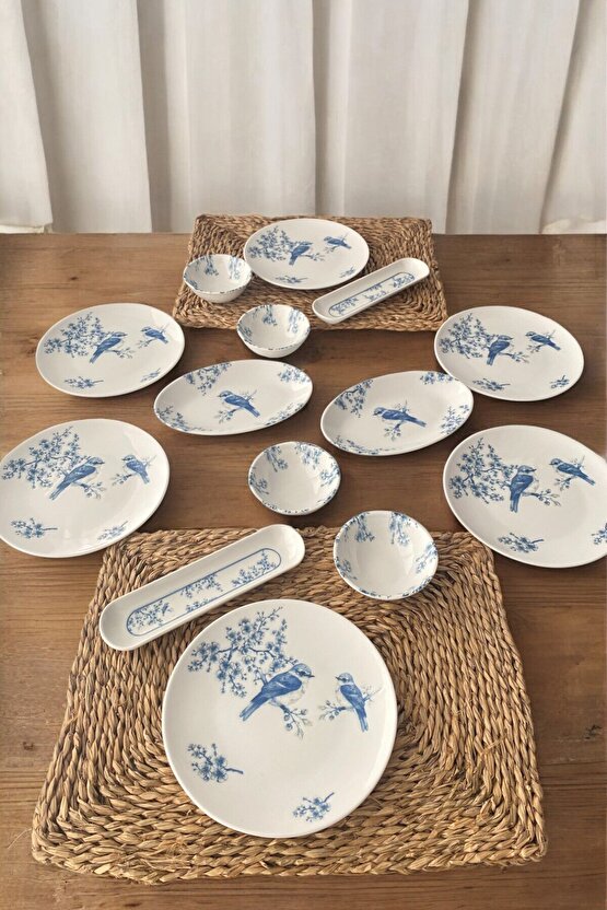 Serenat 14 Parça 6 Kişilik Porselen Kahvaltı Takımı