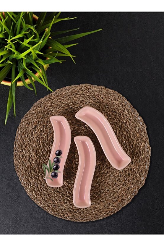 Mat Açık Pembe İvory Zeytinlik 18 Cm 3 Adet
