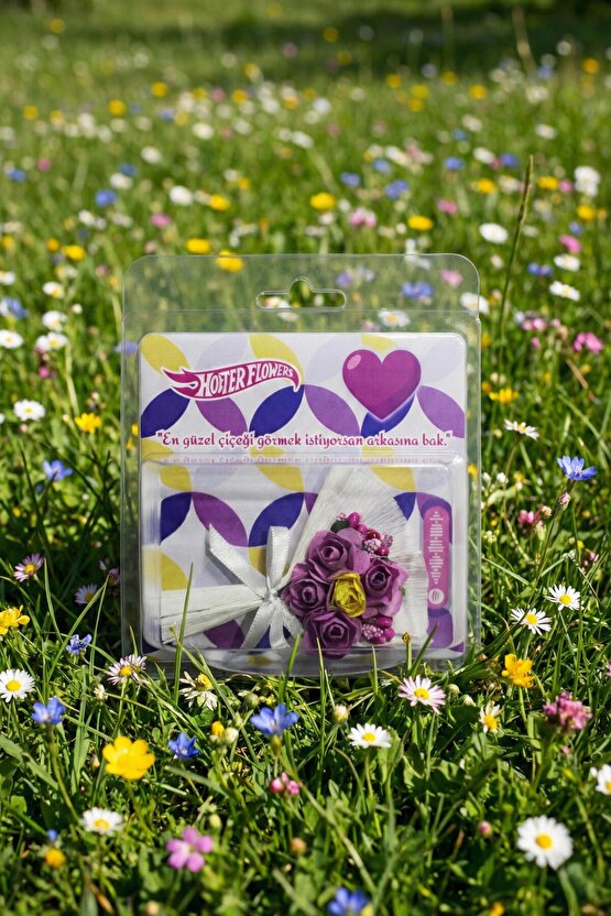 Minik Buket Sevgililer Günü Hediyesi Aynalı Tasarım Hotter Flowers Solmayan Mor Gül Buketi