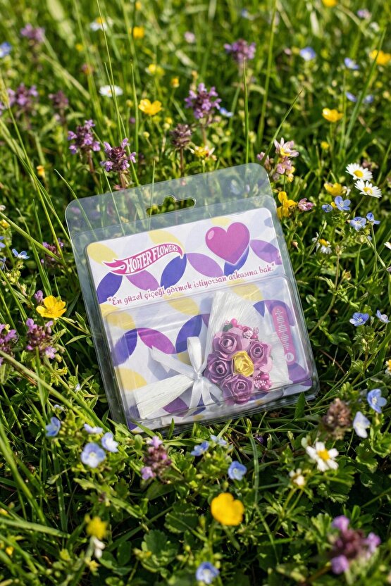 Minik Buket Sevgililer Günü Hediyesi Aynalı Tasarım Hotter Flowers Solmayan Mor Gül Buketi