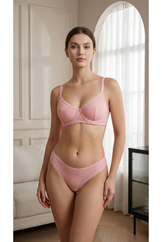 Soft Touch Pamuklu Balenli Sütyen Takımı