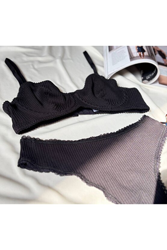 Soft Touch Pamuklu Balenli Sütyen Takımı