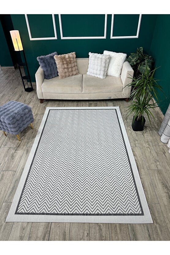 Kolay Temizlenen Yıkanabilir Kaymaz Dokuma Taban Bordürlü Sisal Halı