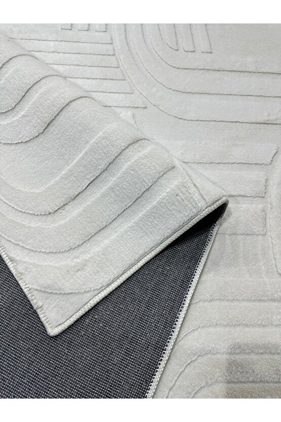 Modern Yumuşak Dokulu Tüy Dökmez Yıkanabilir Tavşan Tüyü Peluş Halı Taş