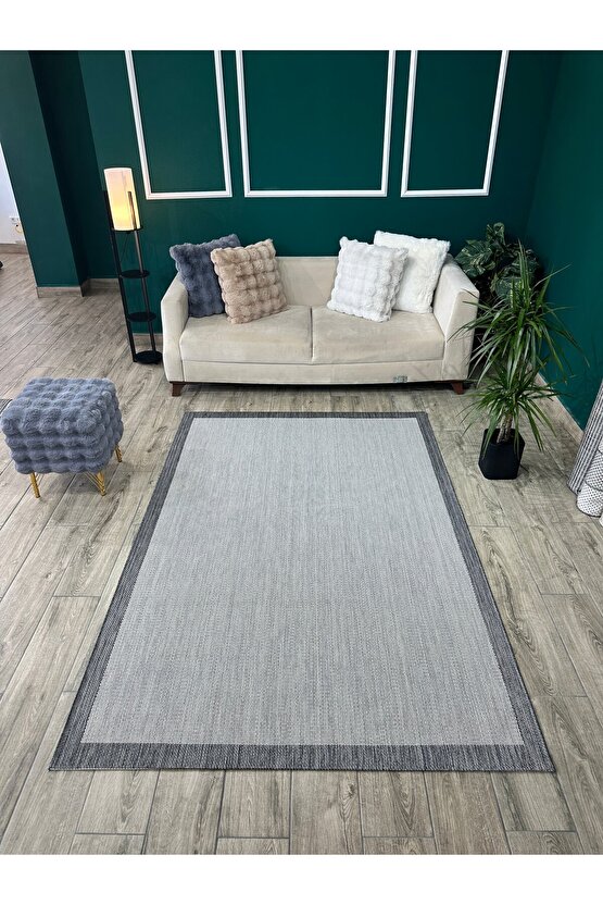 Kolay Temizlenen Yıkanabilir Kaymaz Dokuma Taban Bordürlü Sisal Halı