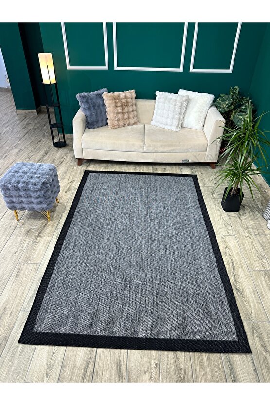 Kolay Temizlenen Yıkanabilir Kaymaz Dokuma Taban Bordürlü Sisal Halı