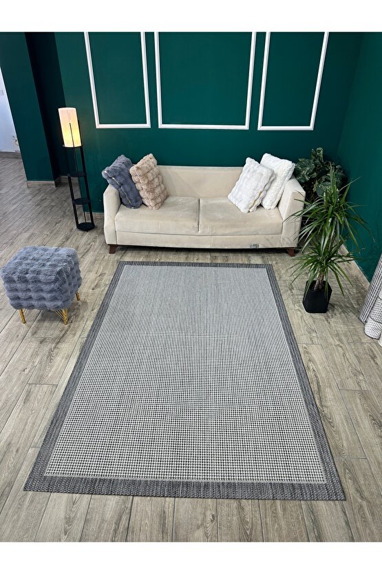 Kolay Temizlenen Yıkanabilir Kaymaz Dokuma Taban Bordürlü Sisal Halı