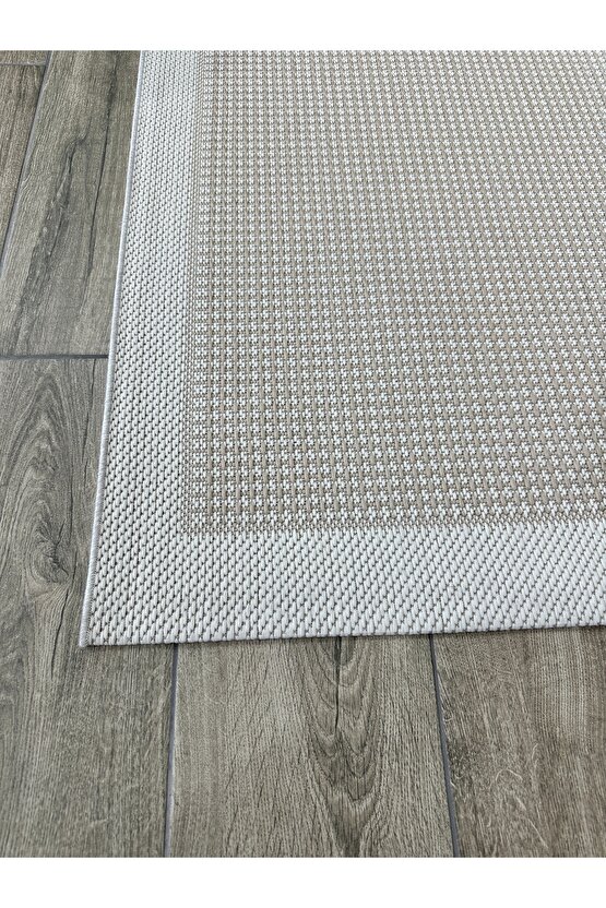 Kolay Temizlenen Yıkanabilir Kaymaz Dokuma Taban Bordürlü Sisal Halı