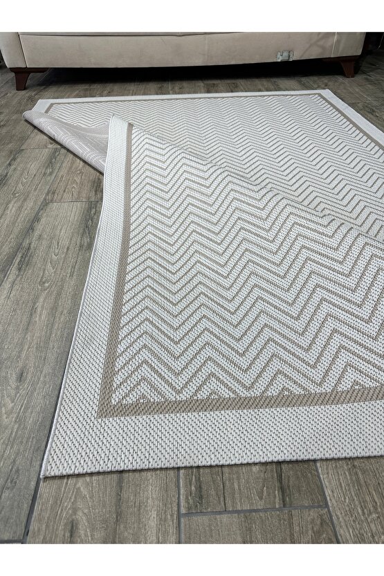 Kolay Temizlenen Yıkanabilir Kaymaz Dokuma Taban Bordürlü Sisal Halı