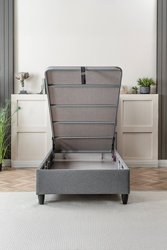 Jasmine Serisi Tek Kişilik Sandıklı Baza ve Başlık Full Ortopedik Paket Yaylı Yatak Tak