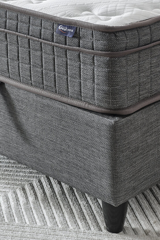 Melisa Tek Kişilik Sandıklı Baza + Full Ortopedik Visco Yatak + Başlık 3 lü Set