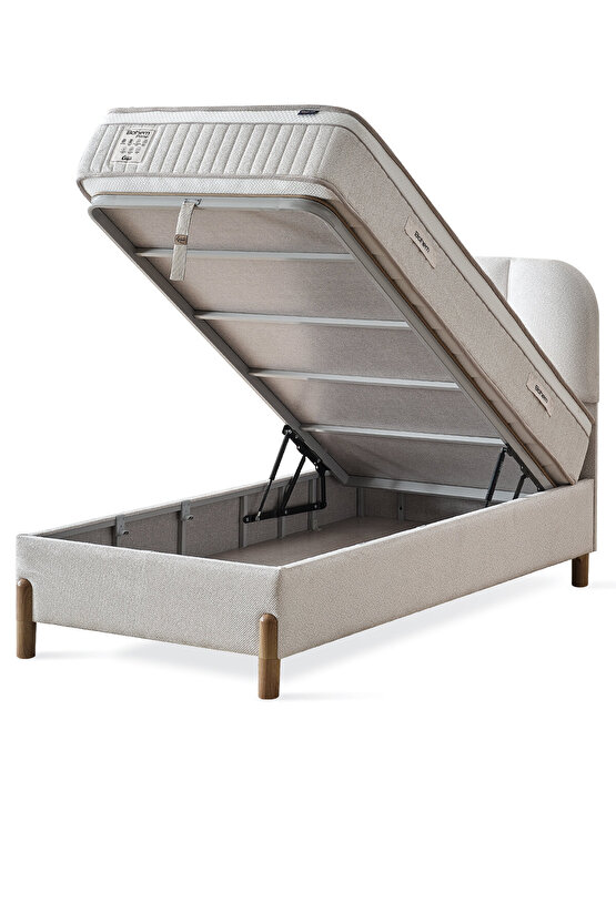 Bohem Prime Tek Kişilik Uyku Seti – Pocket Yaylı Yatak, Sandıklı Baza, Başlık 3 lü Set