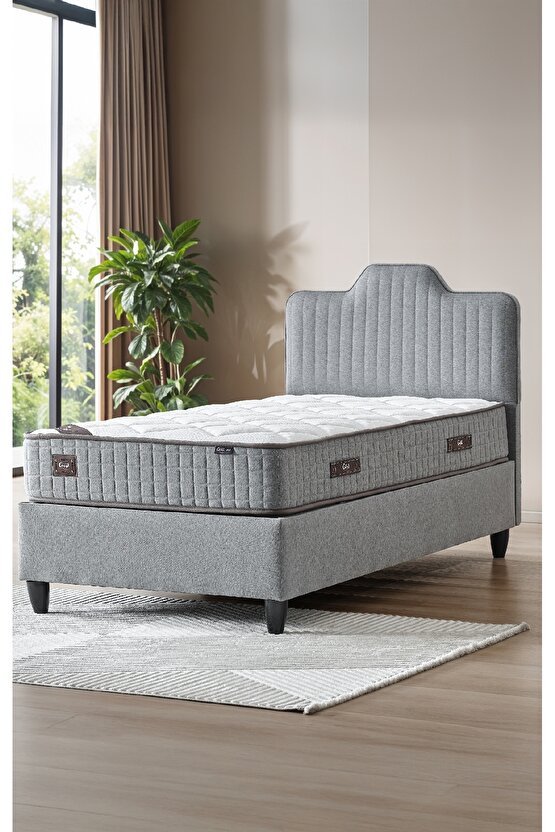 Menekşe Tek Kişilik Sandıklı Baza ve Dekoratif Başlık 2’li Set