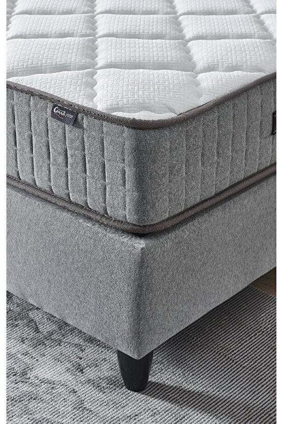 Menekşe Serisi Çift Kişilik Antibakteriyel Full Ortopedik Yataklı Baza ve Başlık Seti 3 lü Set