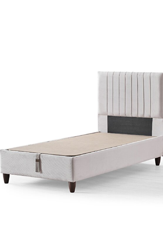 Zambak Tek Kişilik Sandıklı Baza + Full Ortopedik Antibakteriyel Pedli Yatak + Başlık 3 lü Set