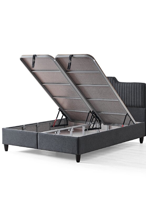 Menekşe Serisi Çift Kişilik Antibakteriyel Full Ortopedik Yataklı Baza ve Başlık Seti 3 lü Set