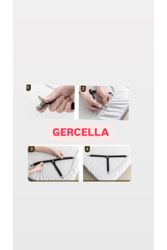 Elastik Üçgen Çarşaf Ve Örtü Gerdiricisi ve çarşaf tutucuısu Kısa Tip Siyah