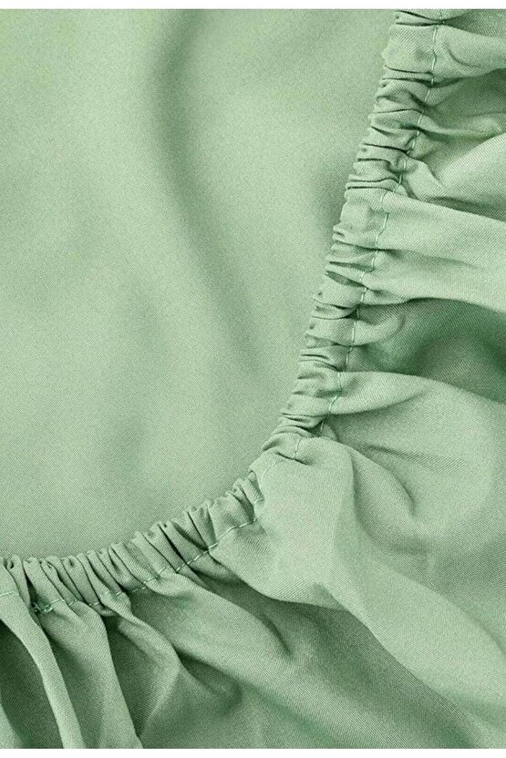 %100 Cotton (PAMUK) 160x200 30 Cm Fitted (LASTİKLİ) Çift Kişilik Açık Petrol Çarşaf Bed Sheet