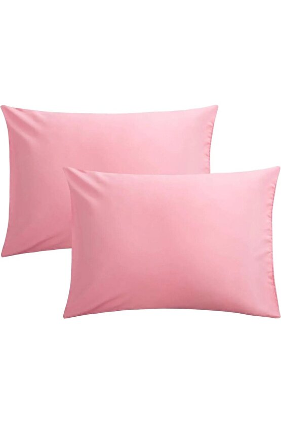 50x70cm (2ADET) %100 Cotton Pembe Yastık Kılıfı