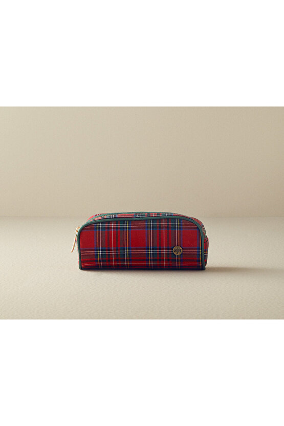 Ekose Polyester Seyahat Çantası Kırmızı