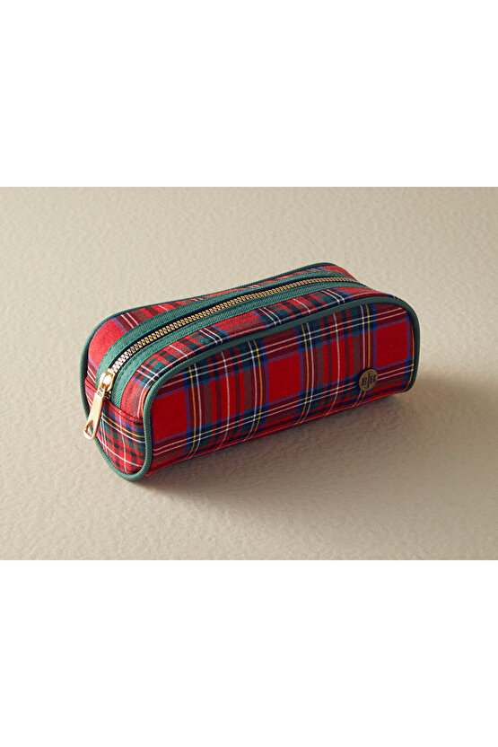 Ekose Polyester Seyahat Çantası Kırmızı