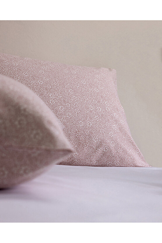 Alida %100 Pamuk Ranforce 2li Yastık Kılıfı - Pudra