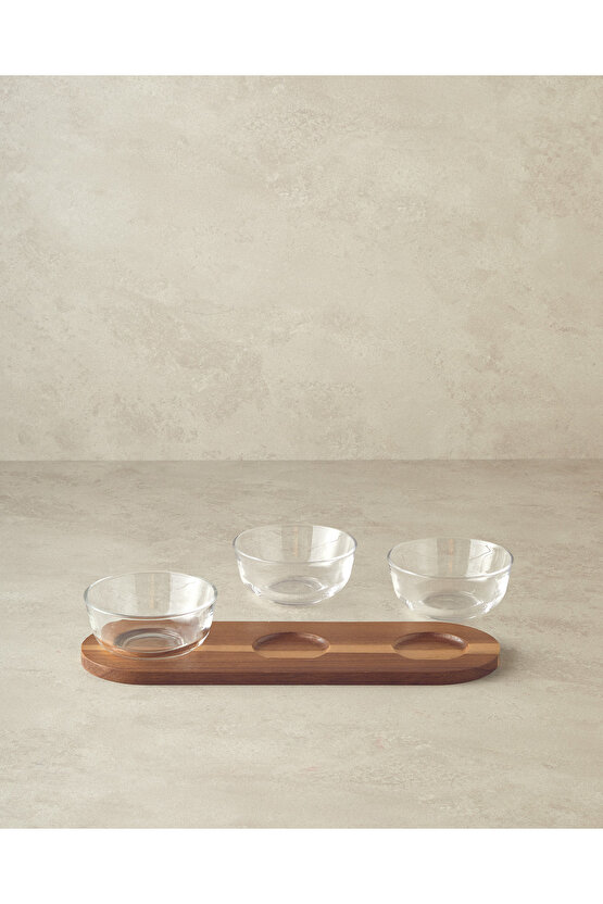 Orient Akasya 3 Parça Sunumluk Koyu Kahverengi