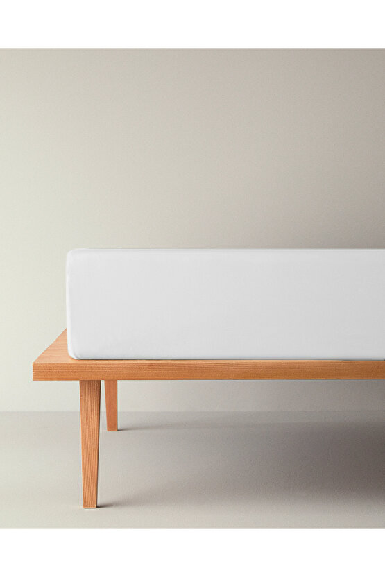 Novella Premium Pamuk Dokulu Tek Kişilik Lastikli Çarşaf 100x200 cm Beyaz