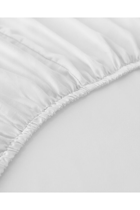Novella Premium Pamuk Dokulu Tek Kişilik Lastikli Çarşaf 100x200 cm Beyaz