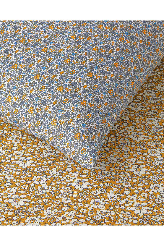 Spring Petal Baskılı Tek Kişilik Pike Takımı 150x220 cm Sarı