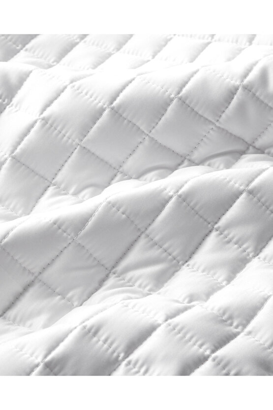 Splendor Saten Çift Kişilik Yatak Örtüsü Takımı 200x220 cm Beyaz