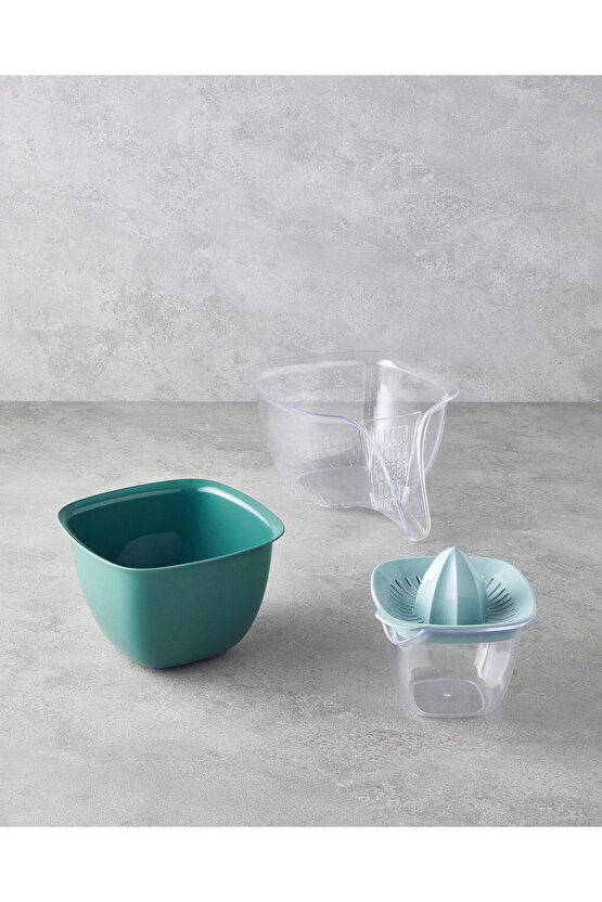 Fresco Plastik 4 Parça Süzgeç 3 x 1,8 x 0,5 Litre Yeşil