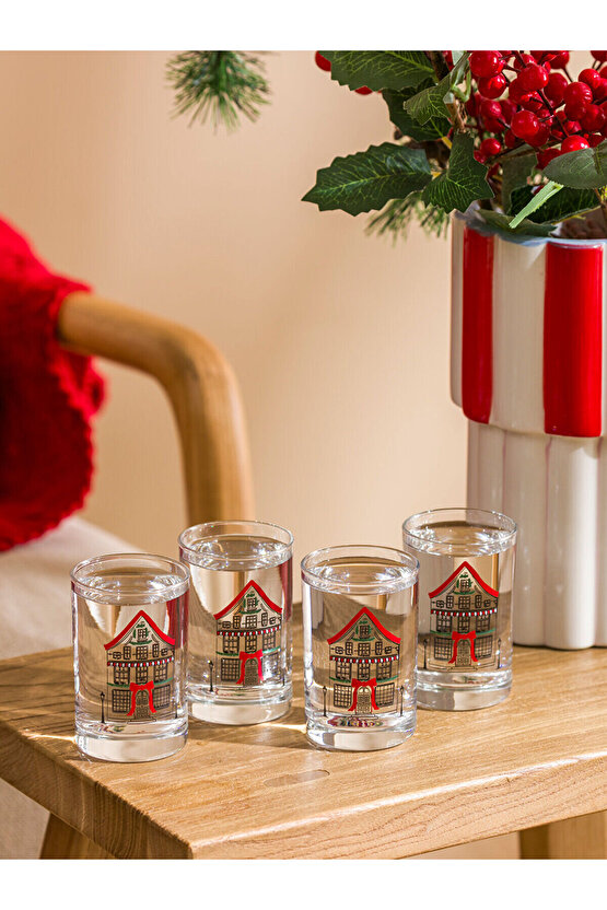 Karişik Baskılı Cam Bardak Seti 4lü 125 ml