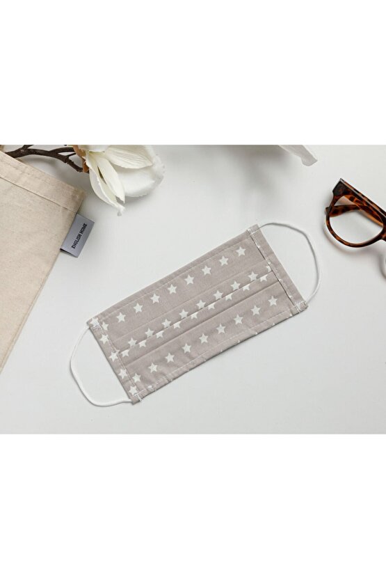 Star Pamuk Maske 9,5x18 Cm Gri