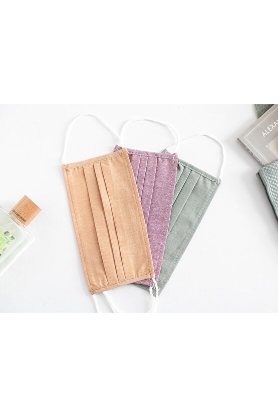 Soft Touch Pamuk Maske 9,5x18 Cm Haki