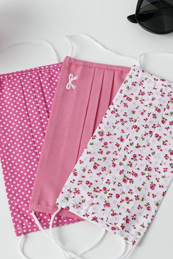 Cool Chıc Pamuk Maske 9,5x18 Cm Beyaz - Pembe