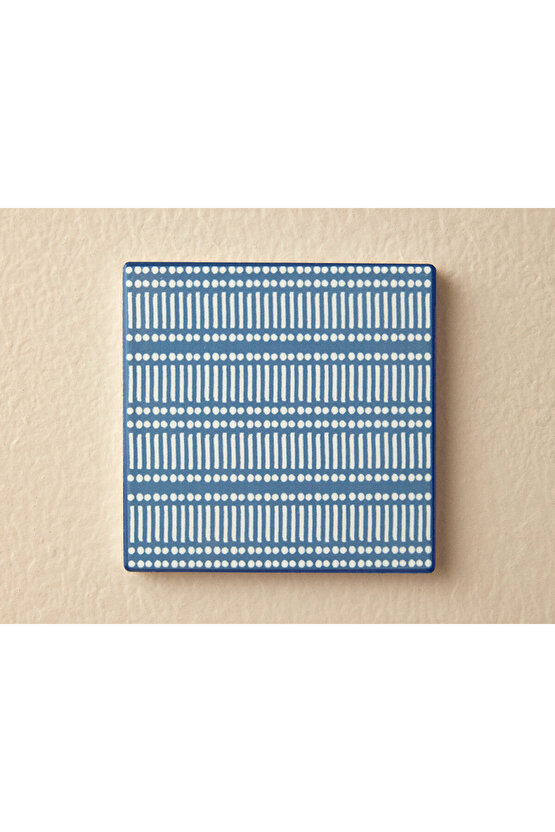 Blue Daisy Seramik Bardak Altlığı Mavi