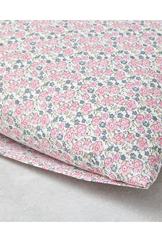 Bright Floral Kolay Ütülenir 2li Yastık Kılıfı 50x70 cm Pembe