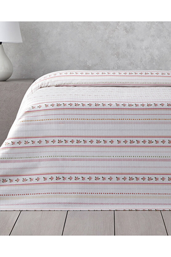 Daisy Stripes Ecosoft Tek Kişilik Pike 150x220 cm Pembe